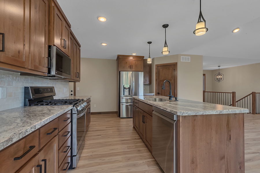 closer View of kitchen and living room