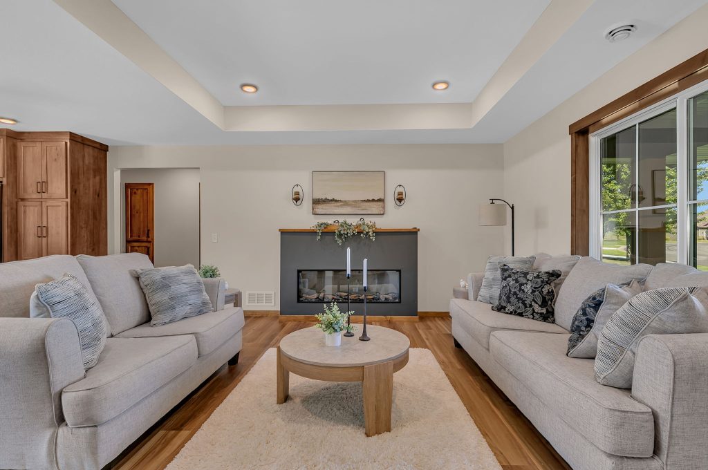 Open living room and kitchen floor plan